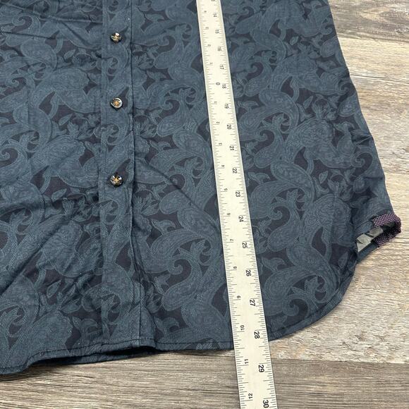 Robert Graham Modern Americana Tailored Fit Blue Large Paisley Button Up Shirt‎ - Picture 7 of 9